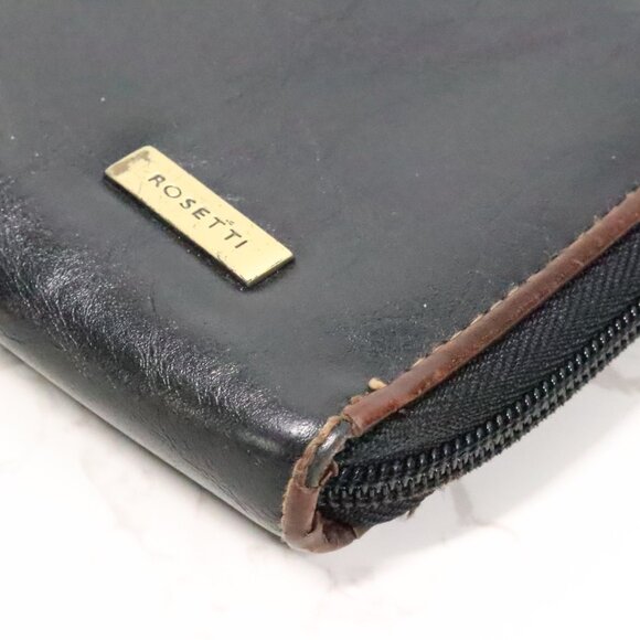 Rosetti Women's Classic Black Brown Softshell Zip Around Long Checkbook Wallet - Picture 6 of 6
